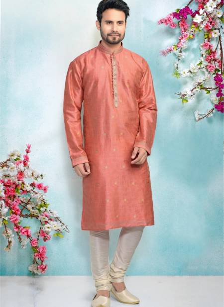 Pink Colour New Latest Designer  Party And Function Wear Traditional Jaquard Silk Brocade Kurta Pajama Redymade Collection 1031-8369